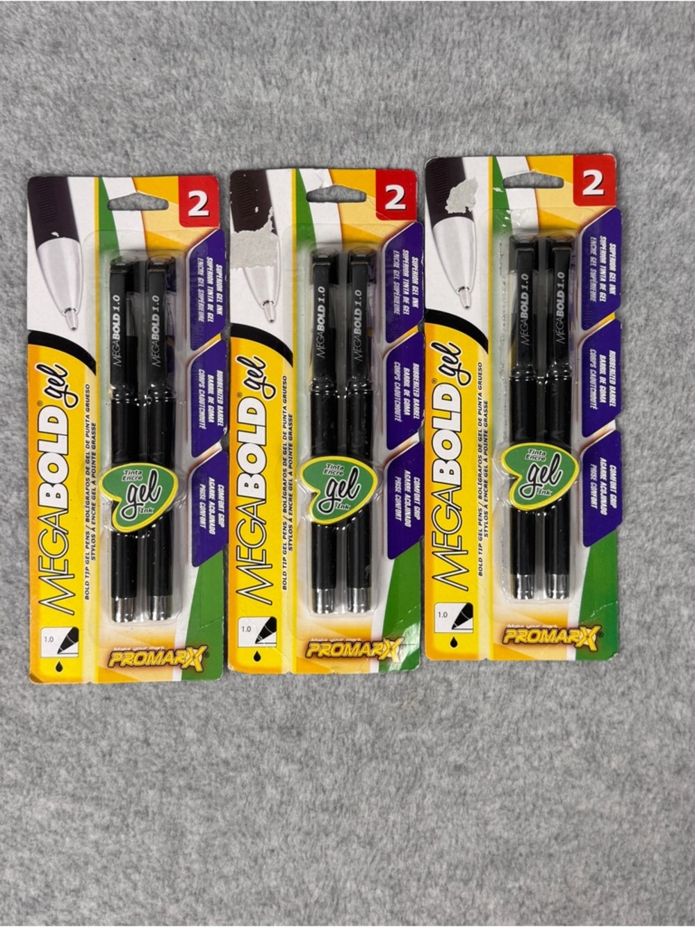 Promarx Megabold Gel Black Retractable Gel Pens - Pack of 6
